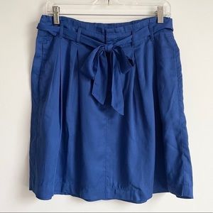 FIRM PRICE GAP Pleated Mini Skirt Bow Tie Waist Cobalt Blue Size 2